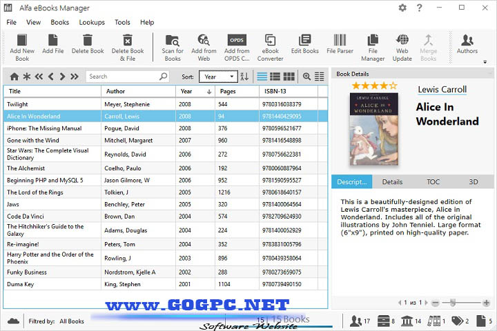 Alfa eBooks Manager Pro Web - Version 8.6.38.1 Free Download