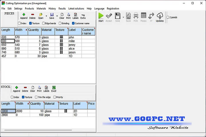 Cutting Optimization Pro - Version 5.18.0.50 PC Software